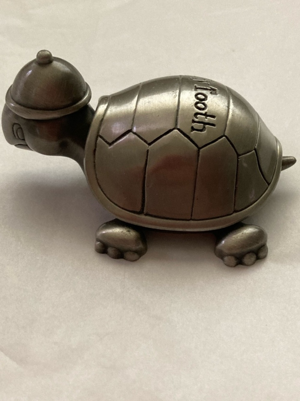 MY TOOTH Turtle Keepsake container pewter tone LIKE NEW